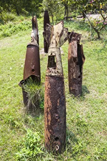 Vietnam, DMZ Area, Dong Ha, Mine Action Visitor Center, exterior bomb display Editorial Vietnam, DMZ Area, Dong Ha, Mine Action Visitor Center, exterior bomb display Editorial