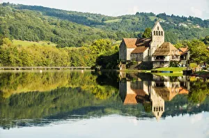 View towards the abbey of St Peter at Beaulieu sur Dordogne, Limousin, France View towards the abbey of St Peter at Beaulieu sur Dordogne, Limousin, France