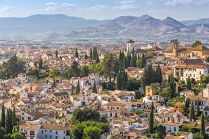 The view over the Albaicin, Alhambra, Granada, Andalusia, Spain The view over the Albaicin, Alhambra, Granada, Andalusia, Spain