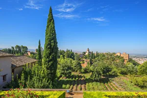 View at the Alhambra from the Generalife gardens, UNESCO World Heritage Site, Granada View at the Alhambra from the Generalife gardens, UNESCO World Heritage Site, Granada