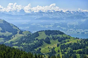 View towards the alps on top of Mount Rigi, Switzerland, North-Eastern Swiss Alps, Europe View towards the alps on top of Mount Rigi, Switzerland, North-Eastern Swiss Alps, Europe