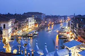 The view on Canal Grande and Rialto Bridge from Panoramic Terrace of Fondaco dei Tedeschi The view on Canal Grande and Rialto Bridge from Panoramic Terrace of Fondaco dei Tedeschi