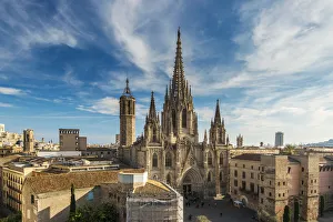 Top view of the Cathedral of the Holy Cross and Saint Eulalia, Barcelona, Catalonia Top view of the Cathedral of the Holy Cross and Saint Eulalia, Barcelona, Catalonia