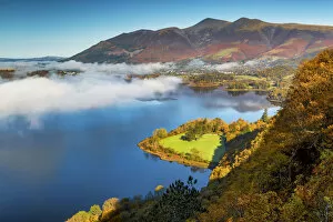 View over Derwent Water from Surprise View, Lake District National Park, Cumbria, England