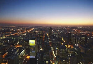 View of downtown Johannesburg at sunset, Gauteng, South Africa