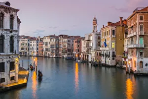 View of Grand Canal at sunset, Venice, Veneto, Italy View of Grand Canal at sunset, Venice, Veneto, Italy
