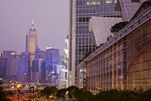View of Two International Tower (Two IFC) with Central Plaza skyscraper in background View of Two International Tower (Two IFC) with Central Plaza skyscraper in background