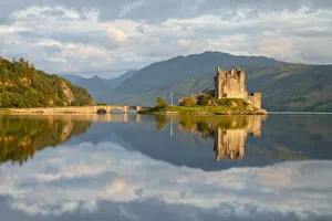View across Loch Duich to Eilean Donan Castle, Kyle of Lochalsh, Highlands, Scotland View across Loch Duich to Eilean Donan Castle, Kyle of Lochalsh, Highlands, Scotland
