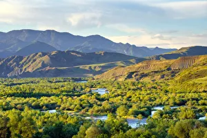 View towards Meskheti Range (Lesser Caucasus) over the Mtkvari river valley, Chacharaki View towards Meskheti Range (Lesser Caucasus) over the Mtkvari river valley, Chacharaki