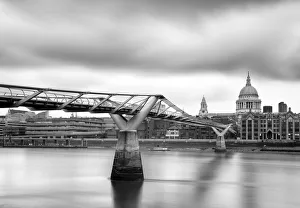 A view towards the Millennium Bridge and St Paulas Cathedral, London, England A view towards the Millennium Bridge and St Paulas Cathedral, London, England