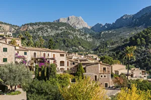 View of the mountain village of Fornalutx with Puig Major, the highest peak on Majorca View of the mountain village of Fornalutx with Puig Major, the highest peak on Majorca