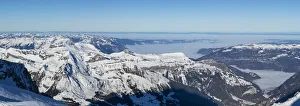 View north from Jungfraujoch (Vosges mountains on the horizon), Jungfrau Region, Berner Oberland, Switzerland View north from Jungfraujoch (Vosges mountains on the horizon), Jungfrau Region, Berner Oberland, Switzerland
