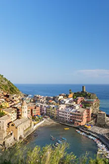View overt the rooftops and port of Vernazza from above Santa Margherita di Antiochia View overt the rooftops and port of Vernazza from above Santa Margherita di Antiochia