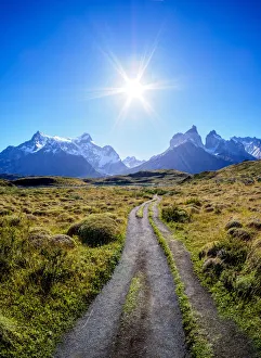 View towards Paine Grande and Cuernos del Paine, Torres del Paine National Park, Patagonia View towards Paine Grande and Cuernos del Paine, Torres del Paine National Park, Patagonia