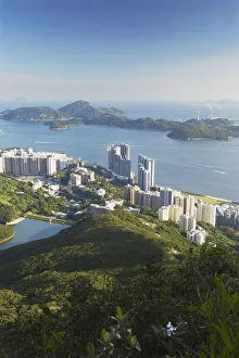 View of Pok Fu Lam from High West with Lamma Island in background, Hong Kong, China View of Pok Fu Lam from High West with Lamma Island in background, Hong Kong, China