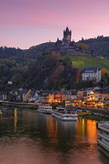 Autumn Landscape Gallery: View of the Reichsburg Cochem in the Moselle valley in autumn, Cochem