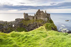 View of the ruins of the Dunluce Castle. Bushmills, County Antrim, Ulster region View of the ruins of the Dunluce Castle. Bushmills, County Antrim, Ulster region