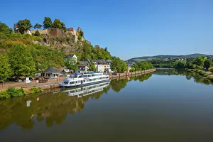 Print of View at Saarburg with Castle and River