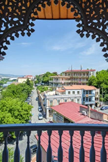 View from Sachino Palace (Queen Darejan Palace), Metekhi, Tbilisi (Tiflis), Georgia