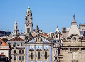 View towards Santo Antonio dos Congregados Church and City Hall Tower, Porto, Portugal View towards Santo Antonio dos Congregados Church and City Hall Tower, Porto, Portugal