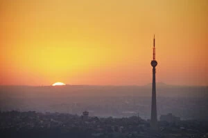 View of Sentech Tower at sunset, Johannesburg, Gauteng, South Africa
