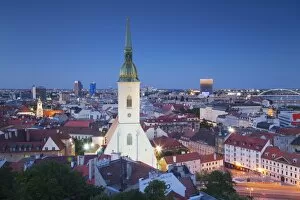 Images Dated 22nd July 2013: View of St Martins Cathedral and city skyline, Bratislava, Slovakia