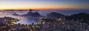 Images Dated 16th July 2014: View of Sugarloaf Mountain and Botafogo Bay at dawn, Rio de Janeiro, Brazil