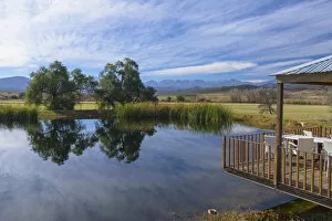 View of Swartberg Mountains from Surval Boutique Olive Estate, Oudtshoorn, Western Cape