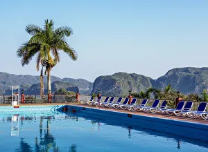 View over Swimming Pool at Horizontes Los Jazmines Hotel towards Vinales Valley View over Swimming Pool at Horizontes Los Jazmines Hotel towards Vinales Valley