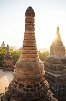 View of Temples at dawn, Bagan, Mandalay Region, Myanmar View of Temples at dawn, Bagan, Mandalay Region, Myanmar