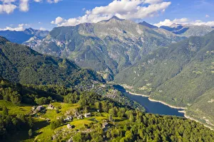 View of Valle Verzasca and Lago di Vogorno from Monti di Lego. Mergoscia, Valle Verzasca View of Valle Verzasca and Lago di Vogorno from Monti di Lego. Mergoscia, Valle Verzasca