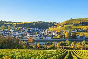 View from Wincheringen at Wormeldingen with river Mosel, Grevenmacher, Luxembourg View from Wincheringen at Wormeldingen with river Mosel, Grevenmacher, Luxembourg