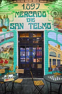 Wall art painting in a bar of the San Telmo Market, Buenos Aires, Argentina Wall art painting in a bar of the San Telmo Market, Buenos Aires, Argentina