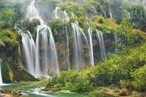 Waterfall in autumnal deciduous forest - Croatia, Lika-Senj Waterfall in autumnal deciduous forest - Croatia, Lika-Senj