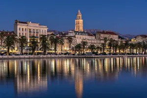 Prints of Waterfront with Cathedral of St. Domnius in the background, Split, Dalmatia, Croatia Croatia Prints: Split Waterfront Print with Cathedral of St. Domnius