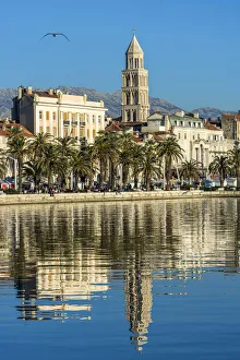 Waterfront with Cathedral of St. Domnius in the background, Split, Dalmatia, Croatia Waterfront with Cathedral of St. Domnius in the background, Split, Dalmatia, Croatia