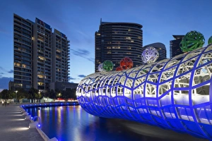 Webb Bridge at dusk, Melbourne, Victoria, Australia Webb Bridge at dusk, Melbourne, Victoria, Australia