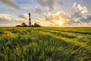 Wadden Sea Gallery: Westerhever lighthouse, Eiderstedt, North Frisia, Schleswig-Holstein, Germany