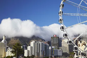 Wheel of Excellence with City Bowl and Table Mountain in background, Cape Town, Western Wheel of Excellence with City Bowl and Table Mountain in background, Cape Town, Western