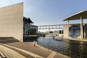 White Crosses memorial park, Marie-Elisabeth-LAA¼ders-Haus and River Spree White Crosses memorial park, Marie-Elisabeth-LAA¼ders-Haus and River Spree