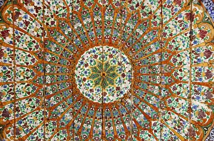 Wooden painted ceiling in the Marrakech medina. Morocco Wooden painted ceiling in the Marrakech medina. Morocco