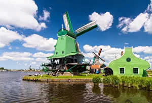The Zaanse Schans - an open air conservation area and museum on the east bank of the Zaan The Zaanse Schans - an open air conservation area and museum on the east bank of the Zaan
