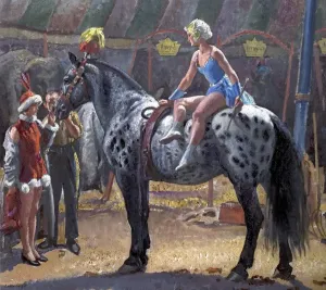 Prints of Oil on Canvas 68.6 x 76.2 Related Prints: Elsie on Hassan Print - Oil on Canvas Animal Scene