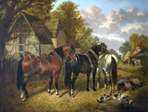 Ready for the Plough Herring Print - Oil on Canvas Animal Scene