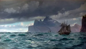 Prints of Artist: Blache, Christian Vigilius - Title: Cape North, Icelend - Date: 1884 - Original Medium and Size: Oil on Canvas 106.7 x 182.9 Iceland Prints: Cape North Print, Oil on Canvas Reproduction
