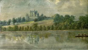 Prints of Oil on Canvas 27.2 x 47.3 Nottinghamshire Prints: Wollaton Hall Print from the Lake