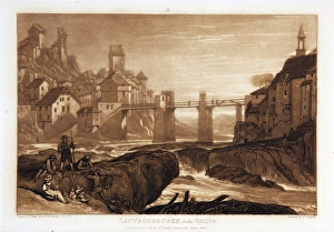Lauffenbourg on the Rhine from Liber Studiorum, drawn and etched by J.M.W Lauffenbourg on the Rhine from Liber Studiorum, drawn and etched by J.M.W