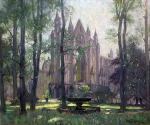 Prints of Newstead Abbey, the Monks Wood, Nottinghamshire (Newstead Abbey from the North West)- Arthur Spooner Nottinghamshire Prints: Newstead Abbey Print from the North West