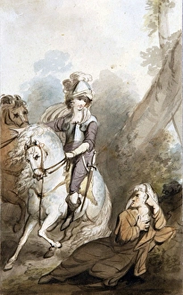 Soldier on a Horse and An Old Woman, by The Burney Family Soldier on a Horse and An Old Woman, by The Burney Family