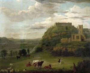 Related Images Collection: View of Nottingham Castle with St Nicholas Church and Houses